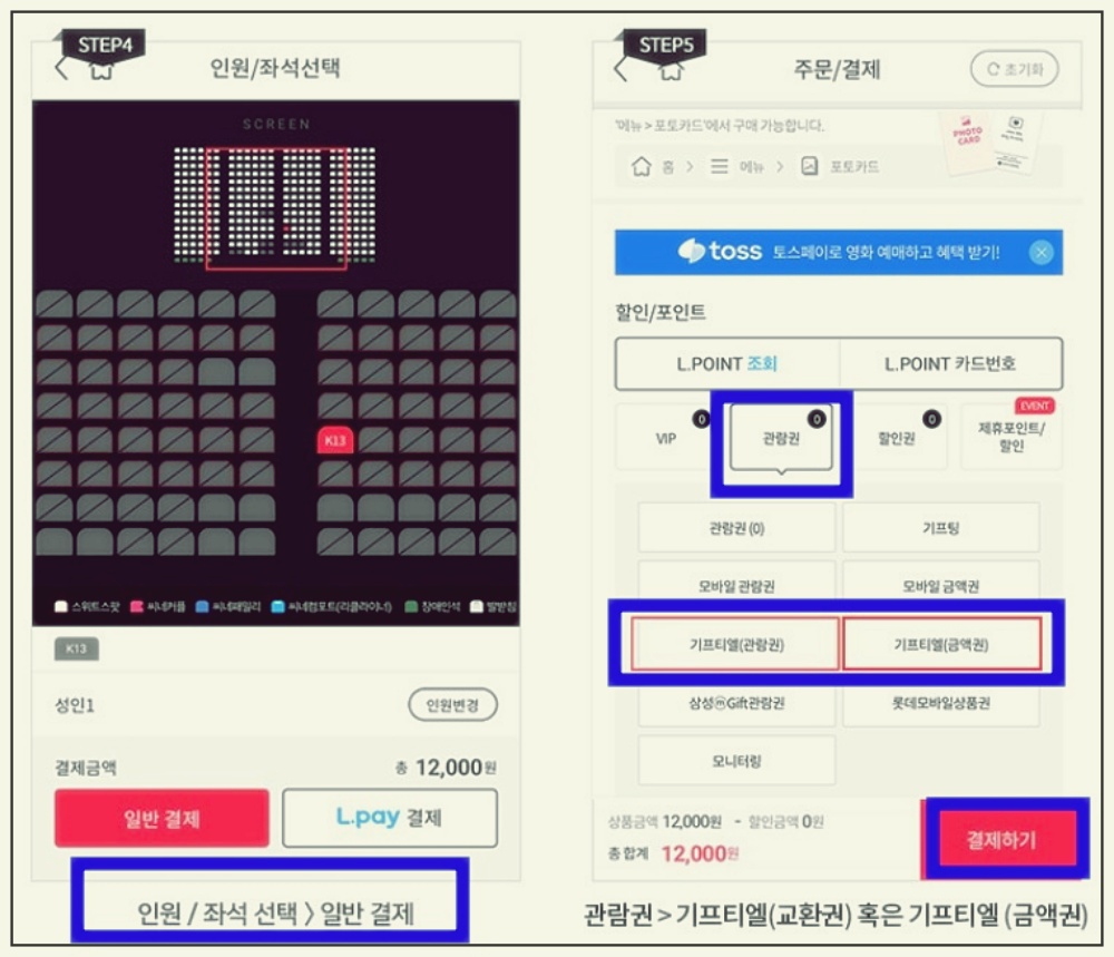 롯데시네마 할인권 발급과 사용방법