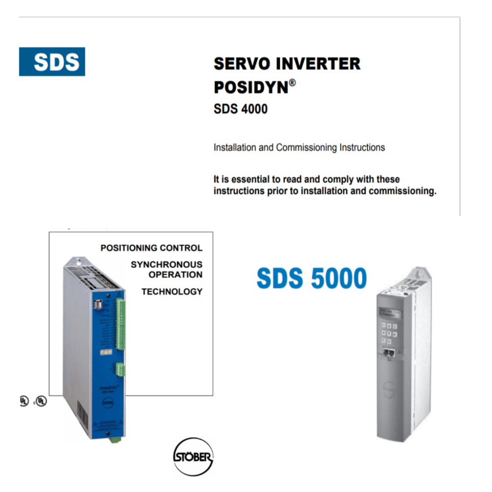 스토버(STOBER) 인버터 POSIDYN SDS 4000, SDS 5000 시리즈 메뉴얼