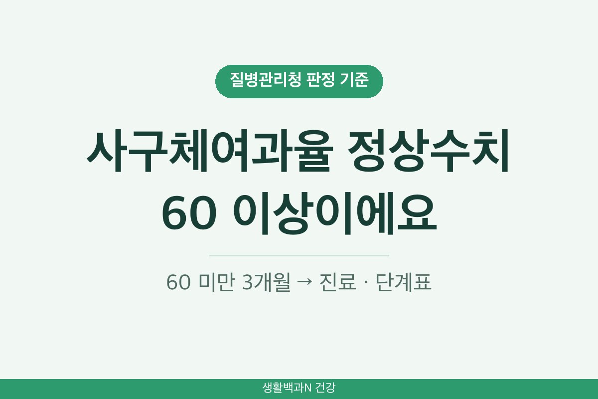 사구체여과율 정상수치 60 이상 건강검진 신장기능 판정 기준