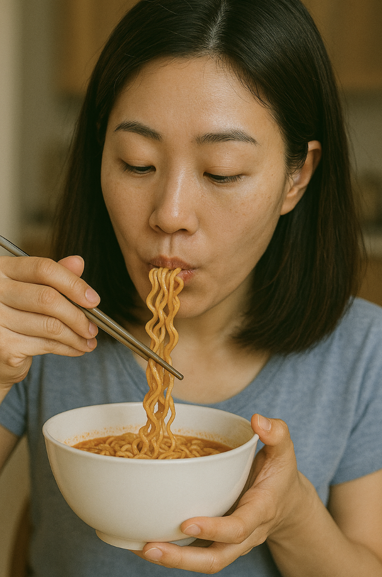 라면먹는모습