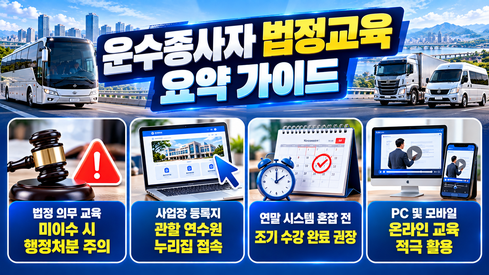 운수종사자 온라인 보수교육 대상자 조회 및 신청 방법