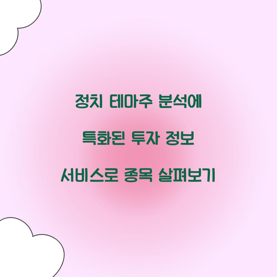 정치 테마주 분석에 특화된 투자 정보 서비스