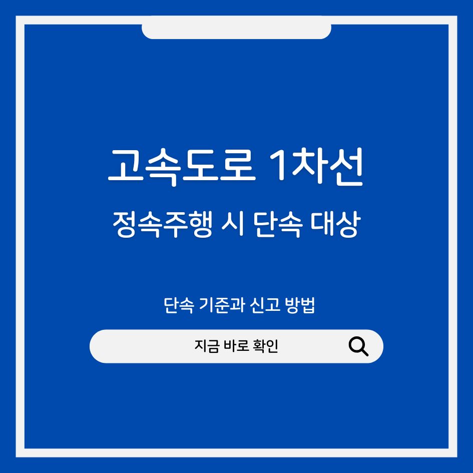 고속도로 1차선 단속 기준 안내 인포그래픽