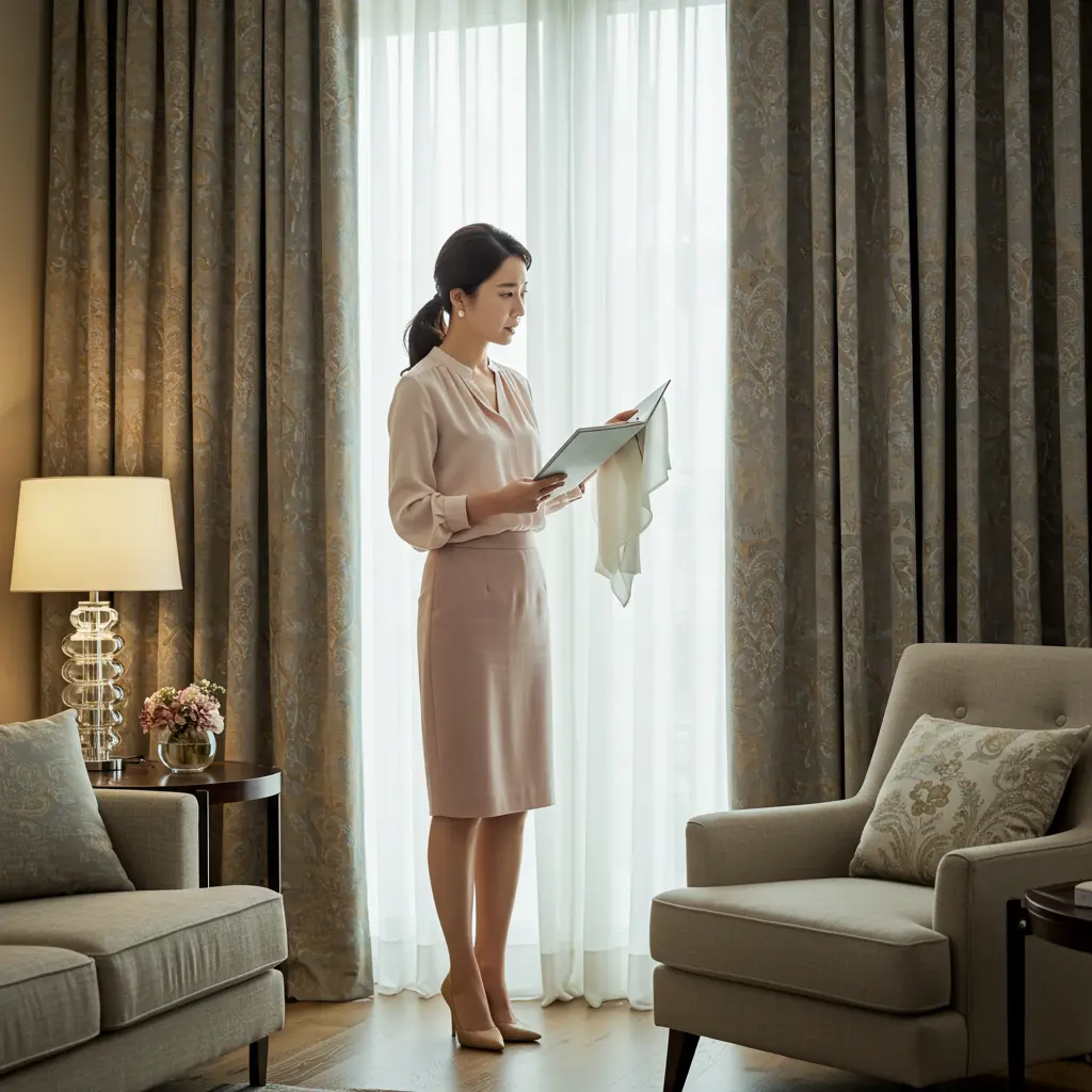 샤시 교체 전 성능 체크하고 있는 여성의 이미지