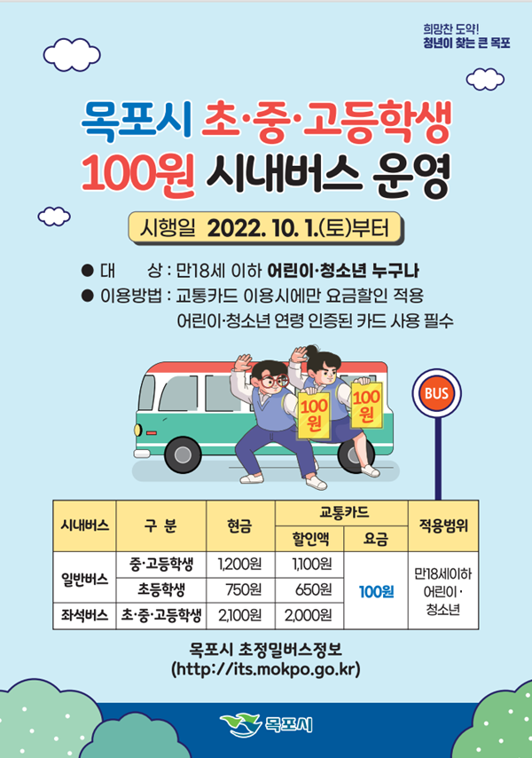 청소년 100원 버스