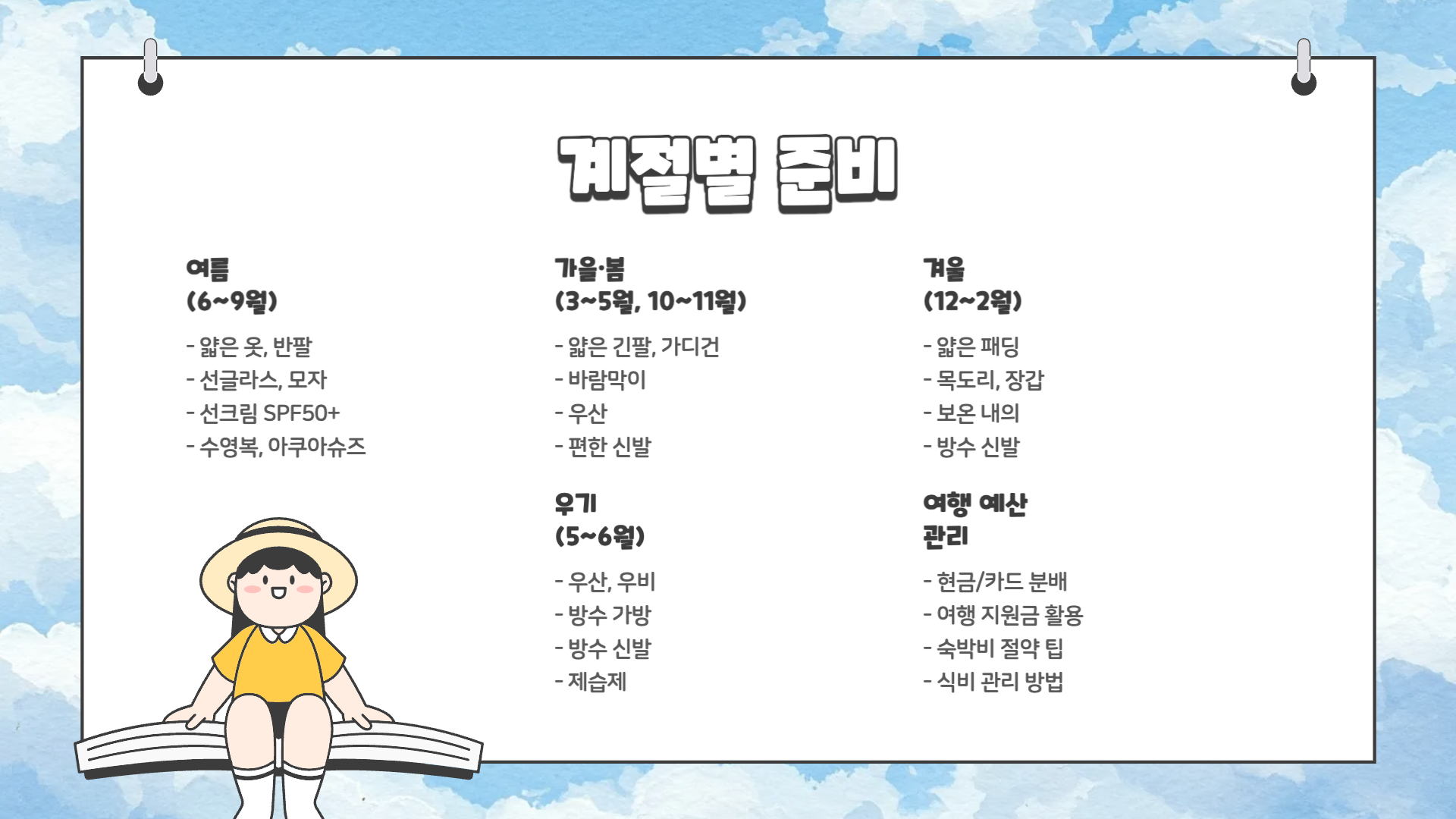 대만 여행 준비물 체크리스트