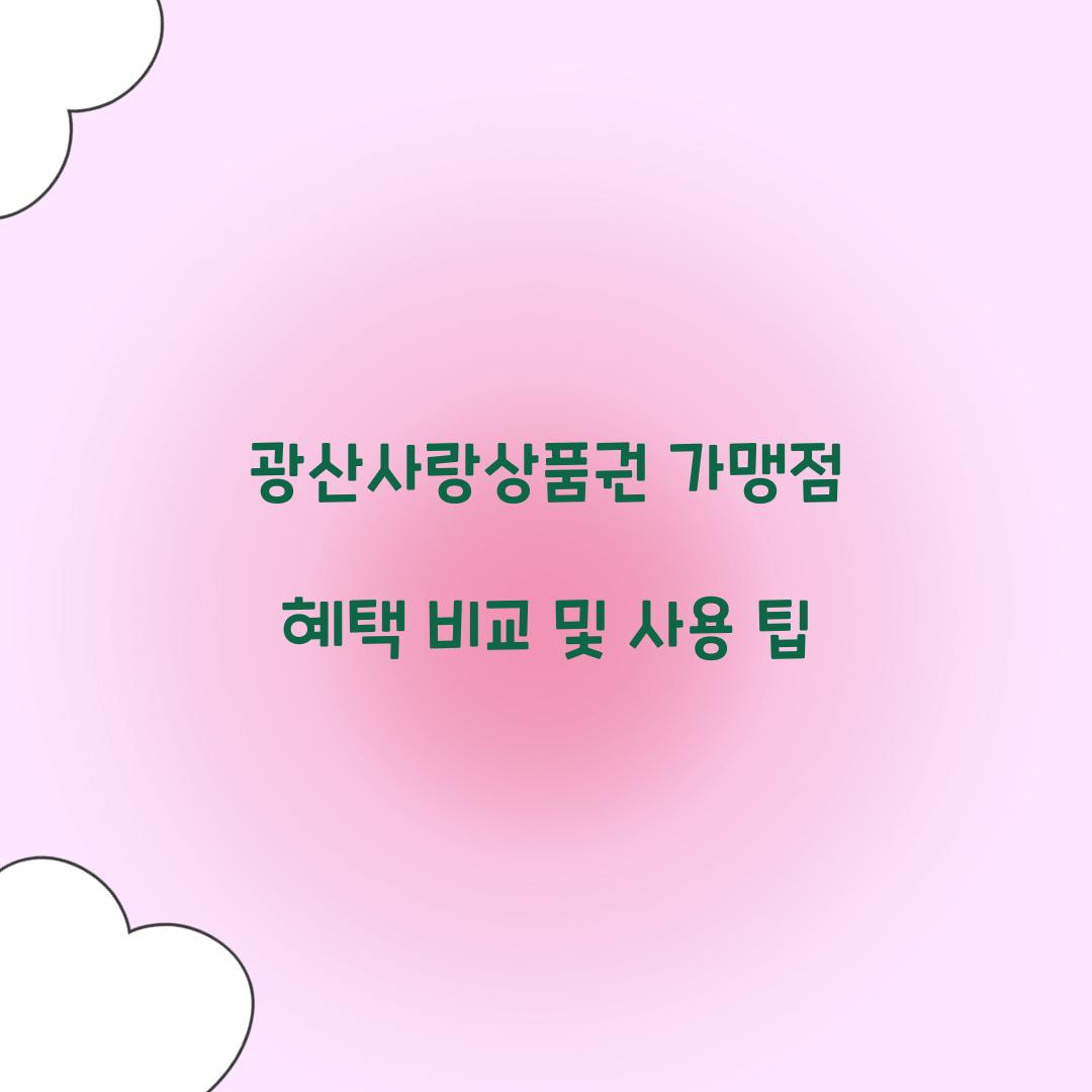 광산사랑상품권 가맹점