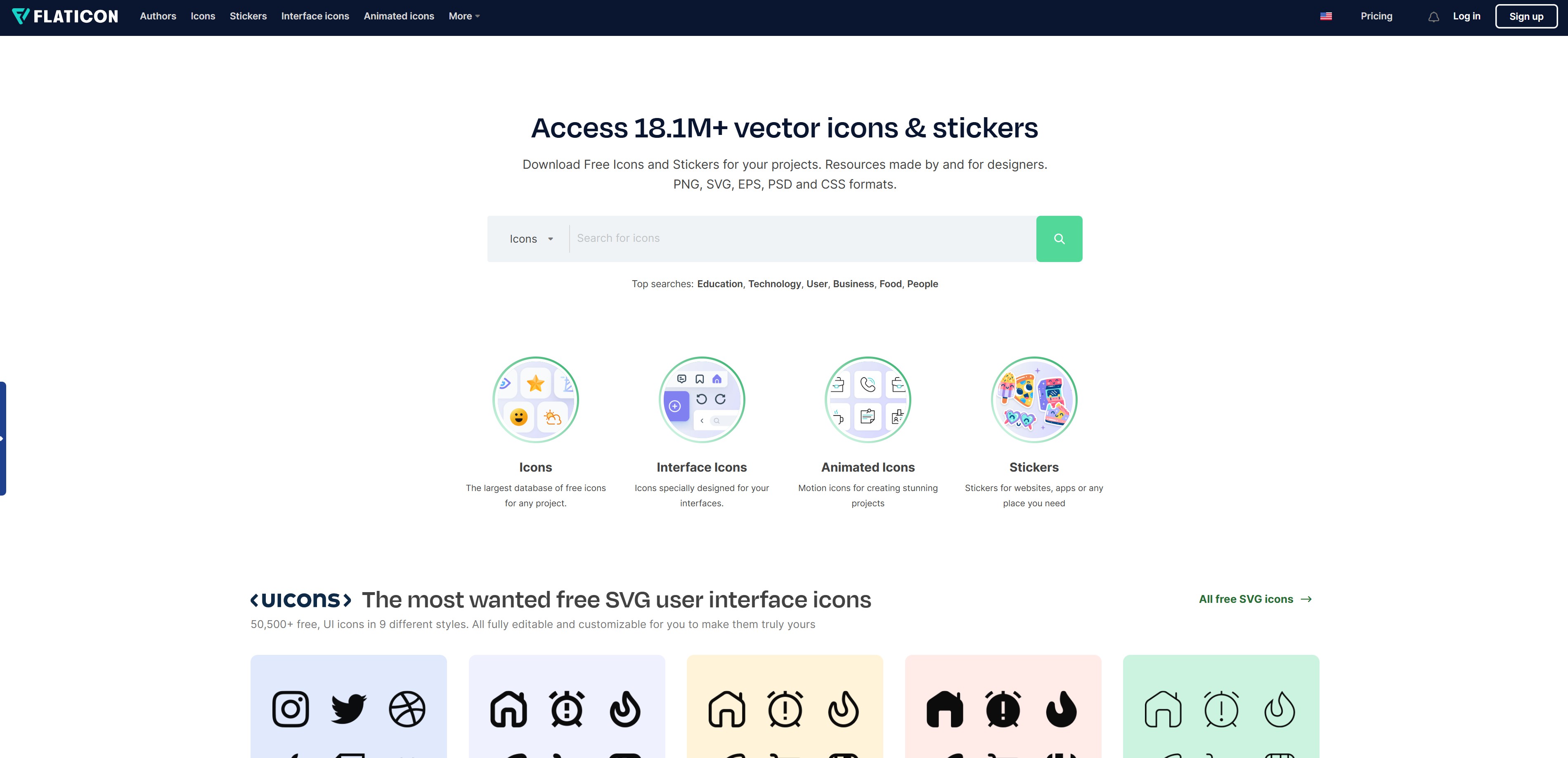 Top 10 Free Image Sites - 6) Flaticon - Your Go-To Site for Free Icons