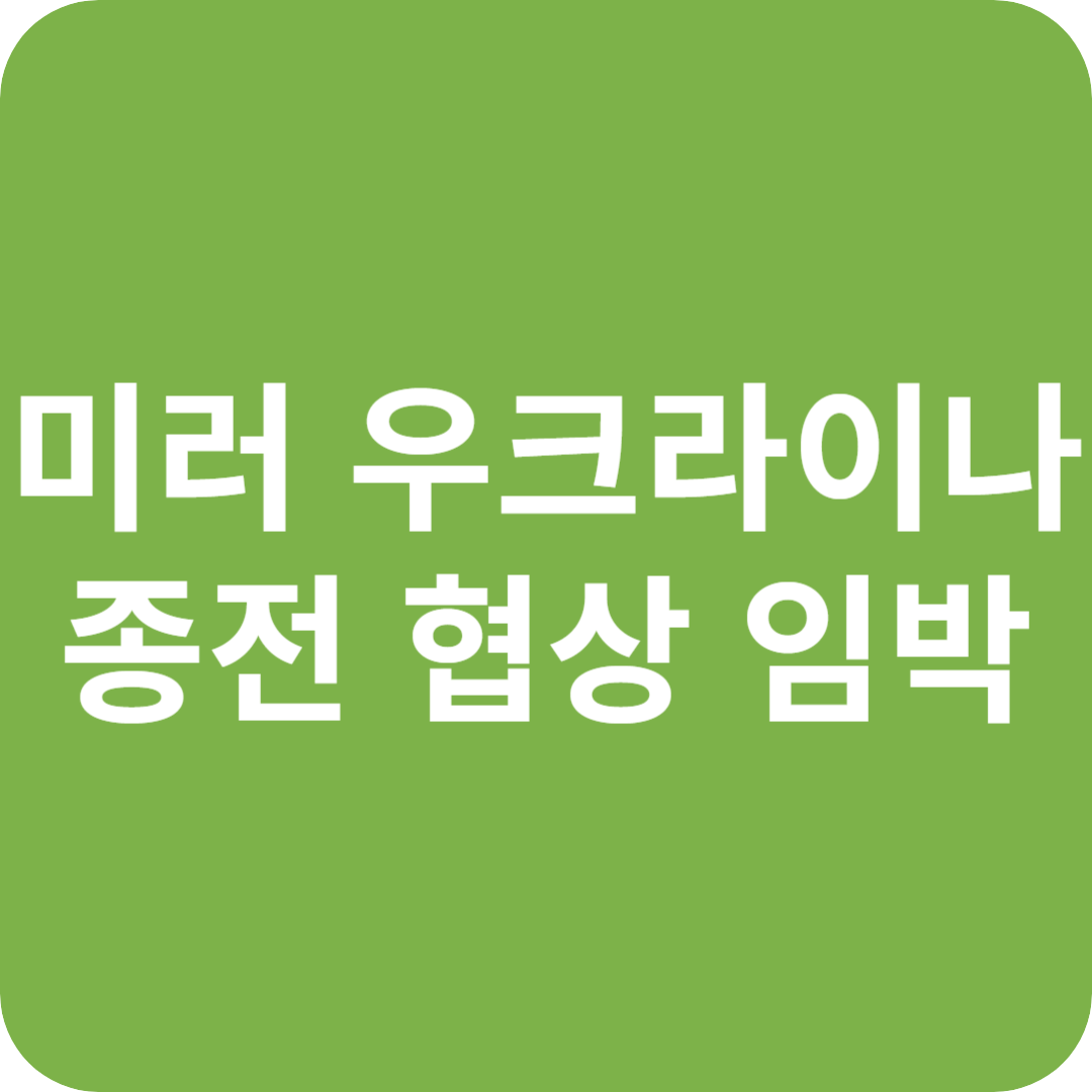 미러 우크라이나 종전 협상 임박