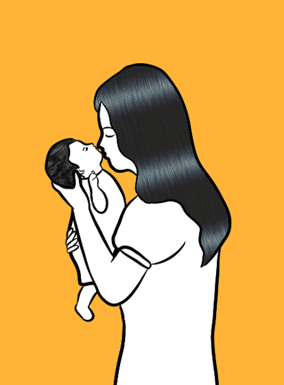 엄마와 아기 이미지