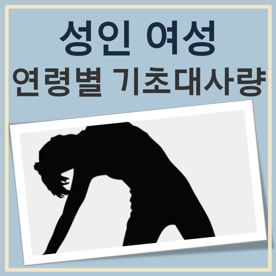 성인 40대 50대 60대 여성 평균 기초대사량 대표 이미지
