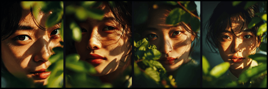 소프트 자연광으로 표현된 실사 스타일 초상화_Midjourney