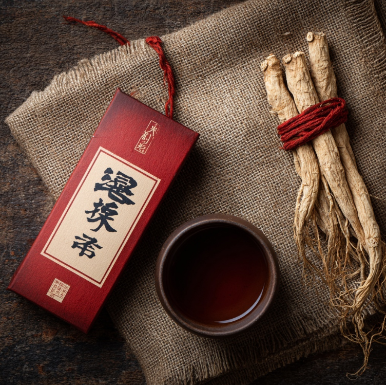 홍삼으로 만든 홍삼제품과 인삼