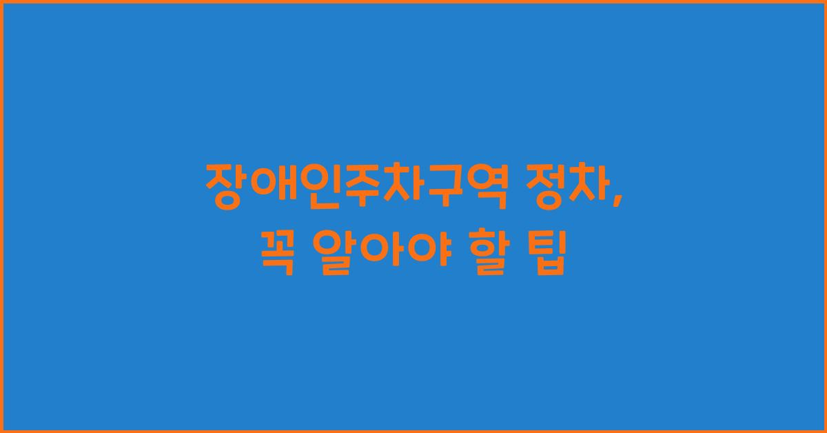 장애인주차구역 정차
