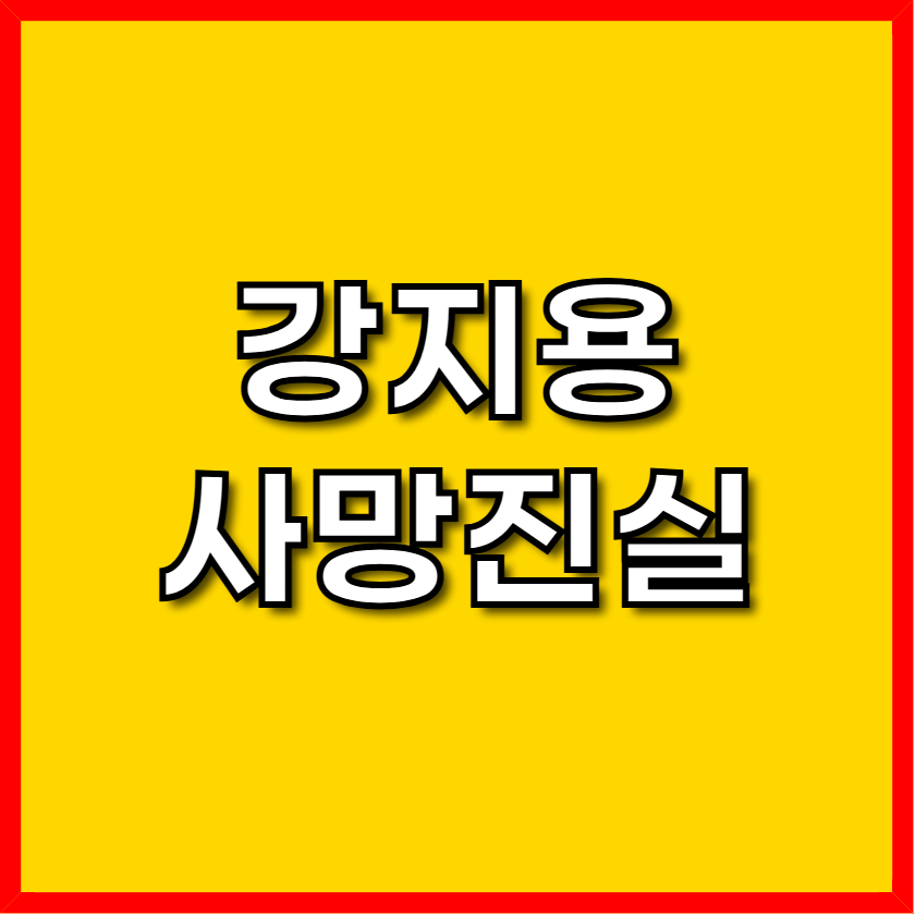 강지용 사망진실