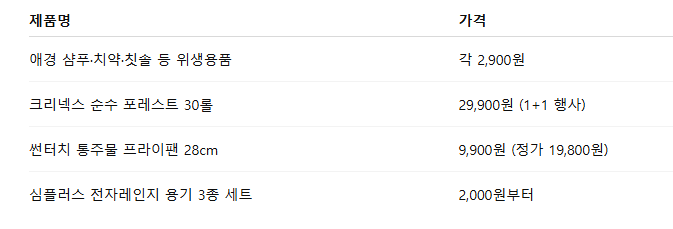 홈플러스 할인상품