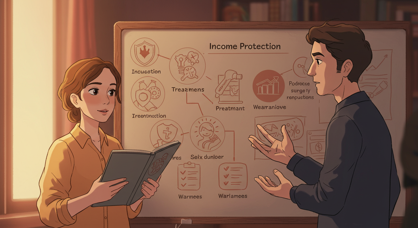 프리랜서에게 핵심 보장 요소를 설명하는 재무 상담사