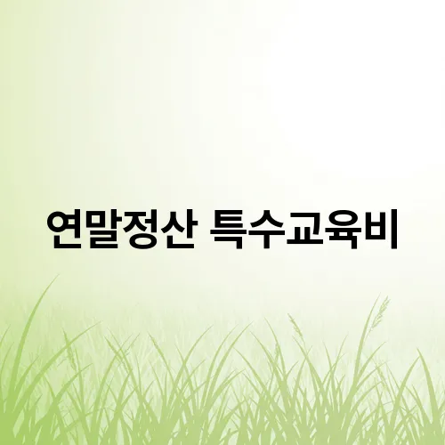 연말정산 특수교육비