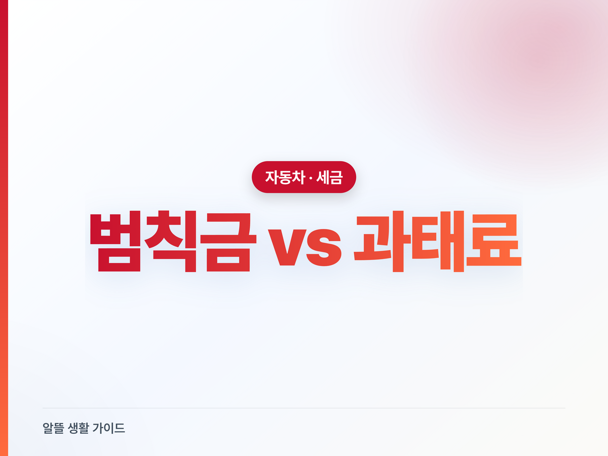 교통 범칙금·과태료 차이, 2026년 미납 조회 순서