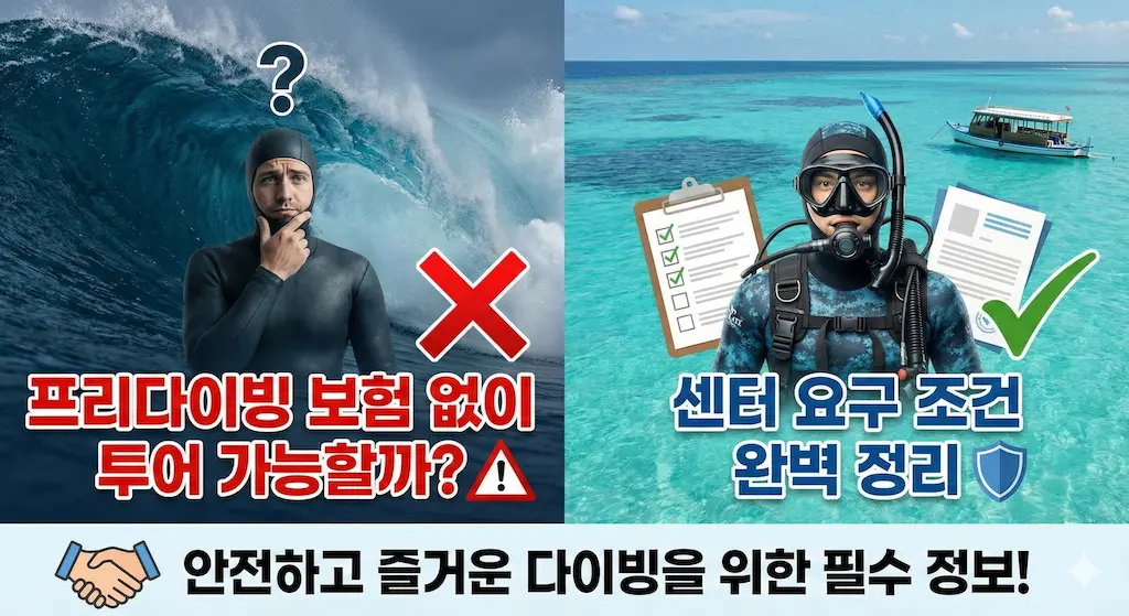 프리다이빙 보험 없이 투어 가능할까? 센터 요구 조건 완벽 정리