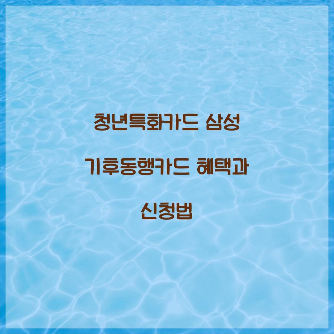 청년특화카드 삼성 기후동행카드