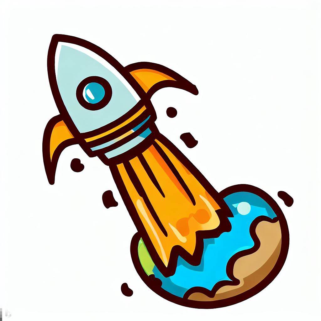 지구탈출하는 로켓