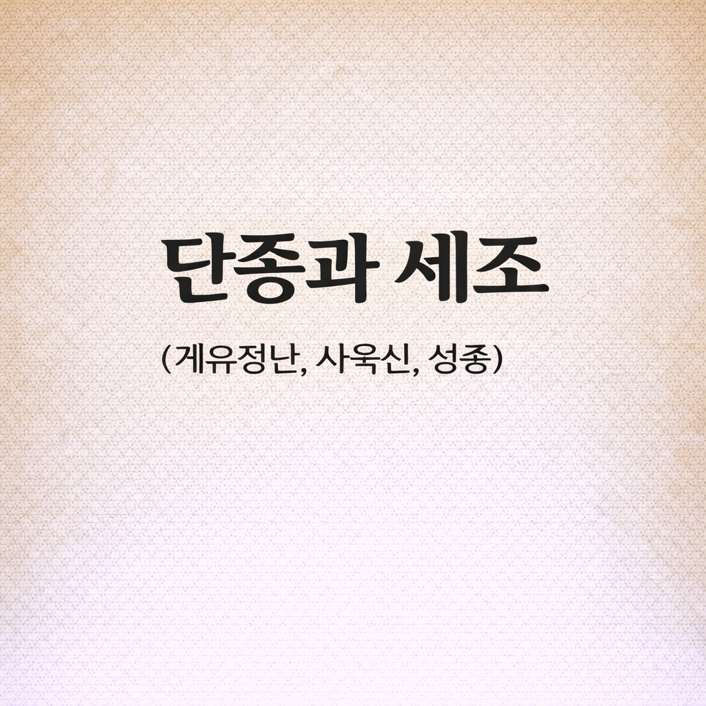 단종과 세조 (계유정난, 사육신, 성종)