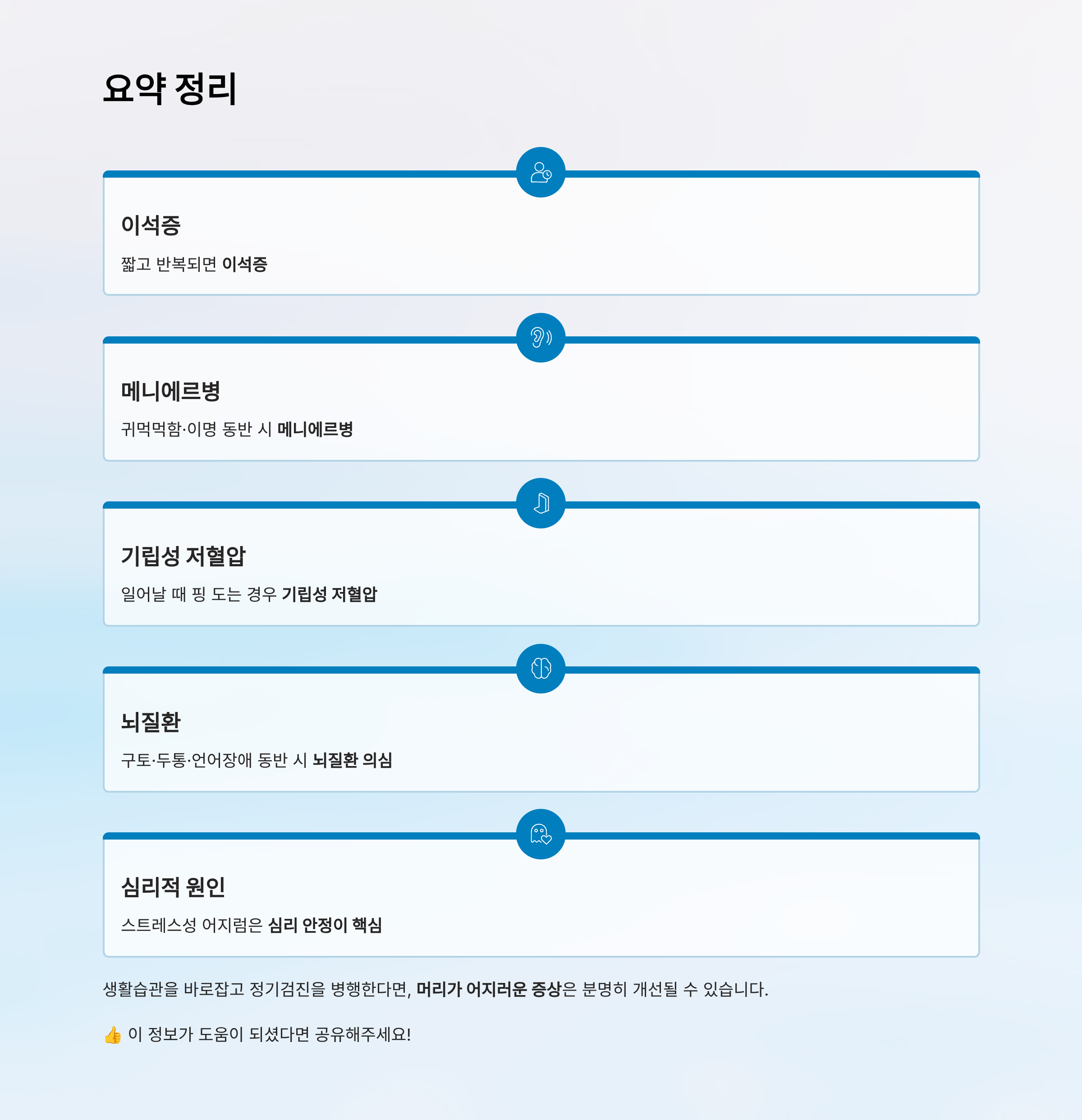 머리가 어지러운 증상 알아보기