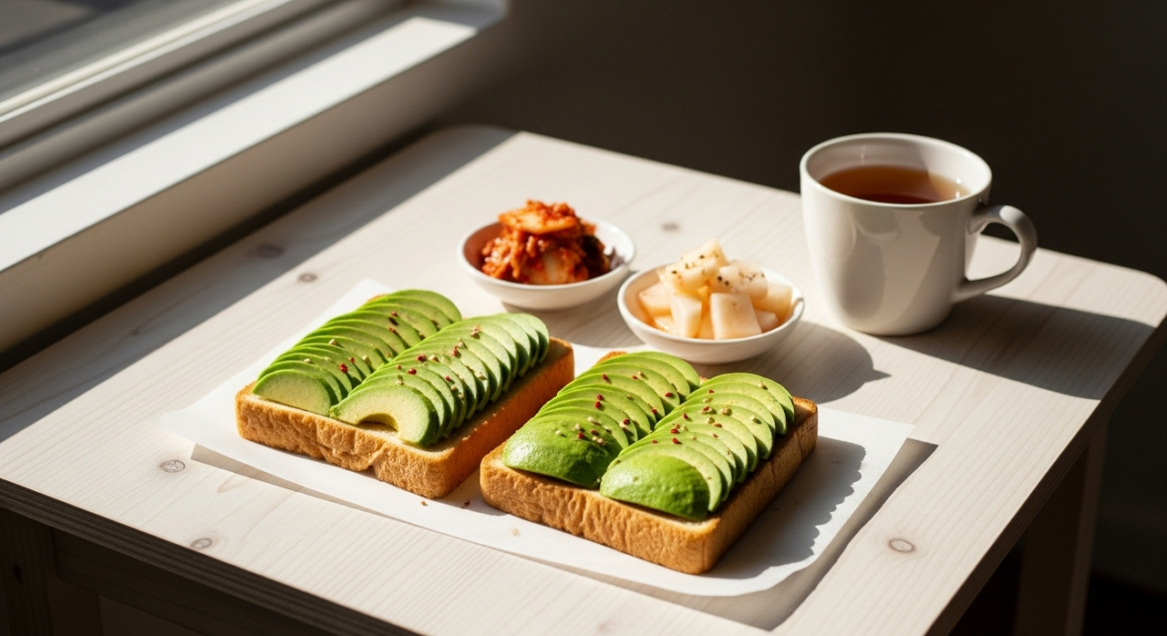 불포화지방이 풍부한 아보카도 슬라이스