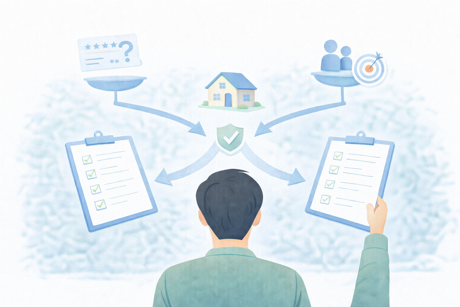 청약 공급 유형을 가점과 조건 기준으로 판단하는 과정을 설명하는 이미지