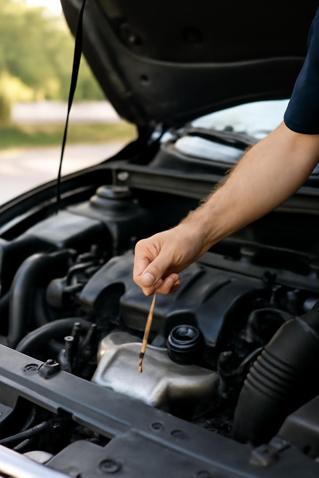 엔진오일 보는법