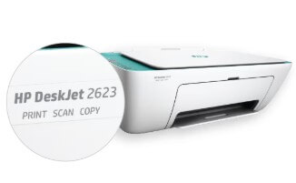 HP 프린터 제품명 찾을 수 있는 위치 예