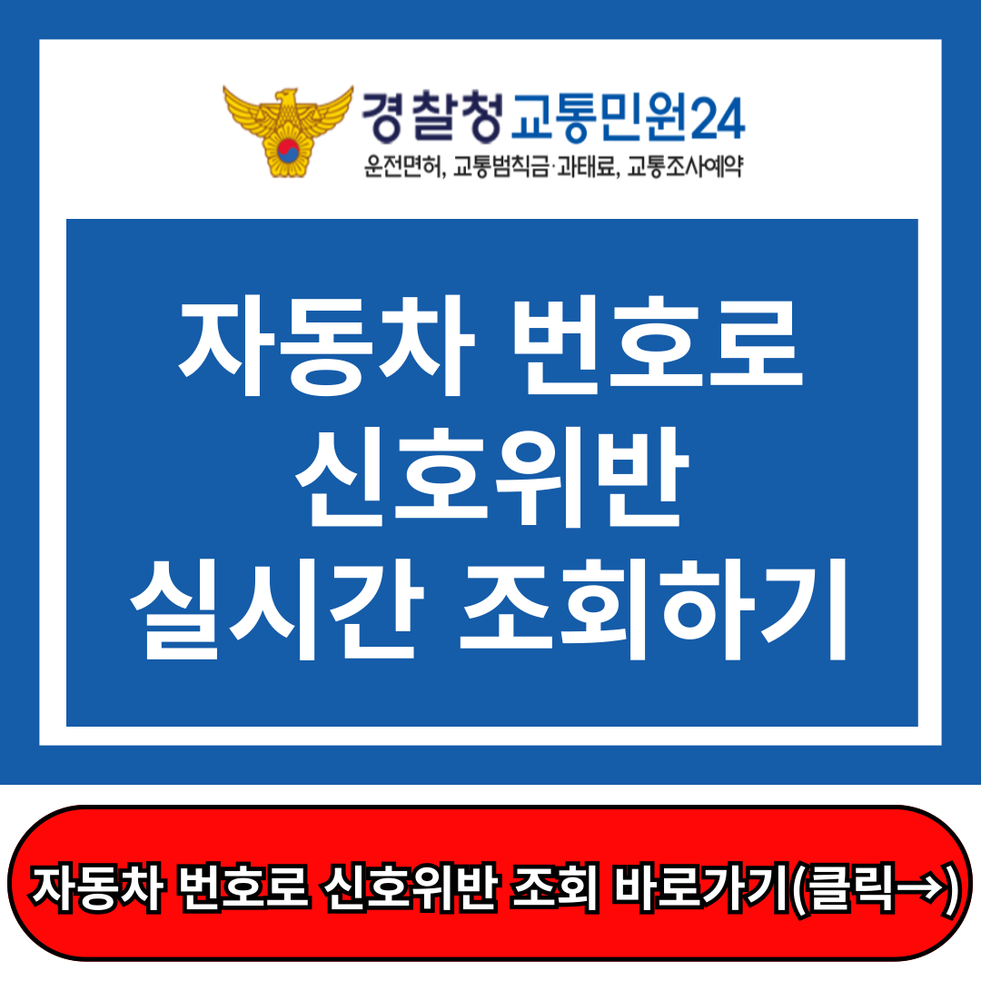 경찰청 교통민원24, 자동차 번호로 신호위반 실시간 조회