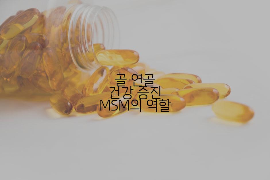 골 연골 건강 증진 MSM의 역할