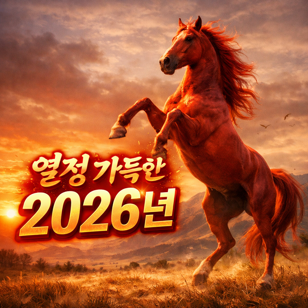 열정 가득한 2026년, 병오년 붉은 말 에너지 이미지