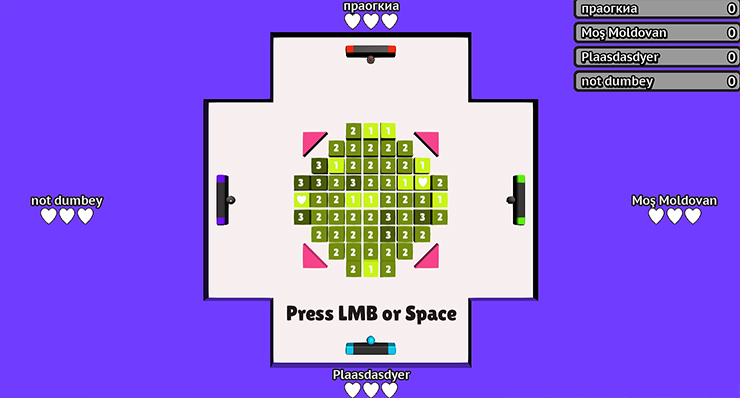 벽돌깨기-4인-플레이-장면
