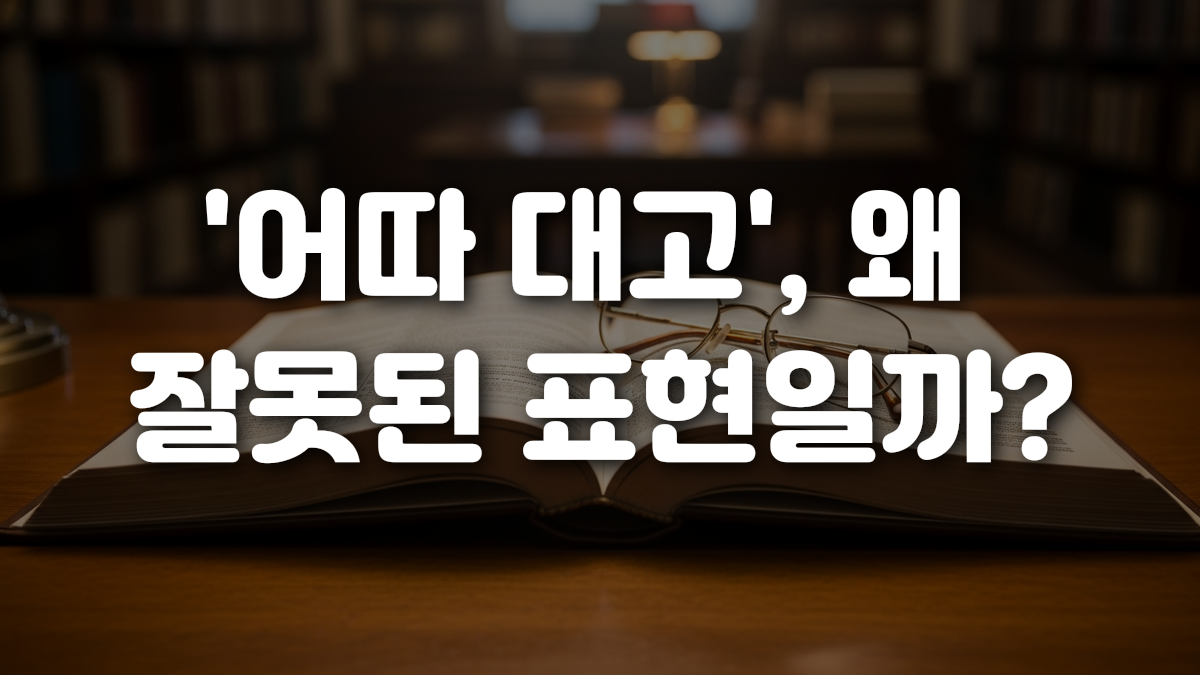 어따 대고 왜 잘못된 표현일까
