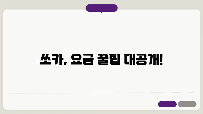 쏘카 요금표 안내 (일일대여요금, 1Km당 주행비용, 요금적용 기준시간)