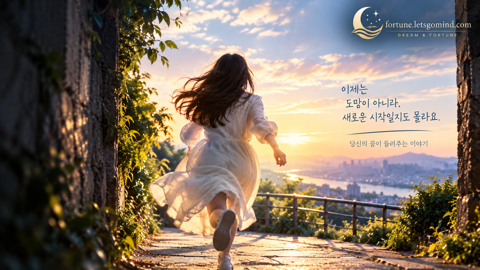 어두운 길을 벗어나 밝은 곳으로 도망치는 쫓기는 꿈 장면