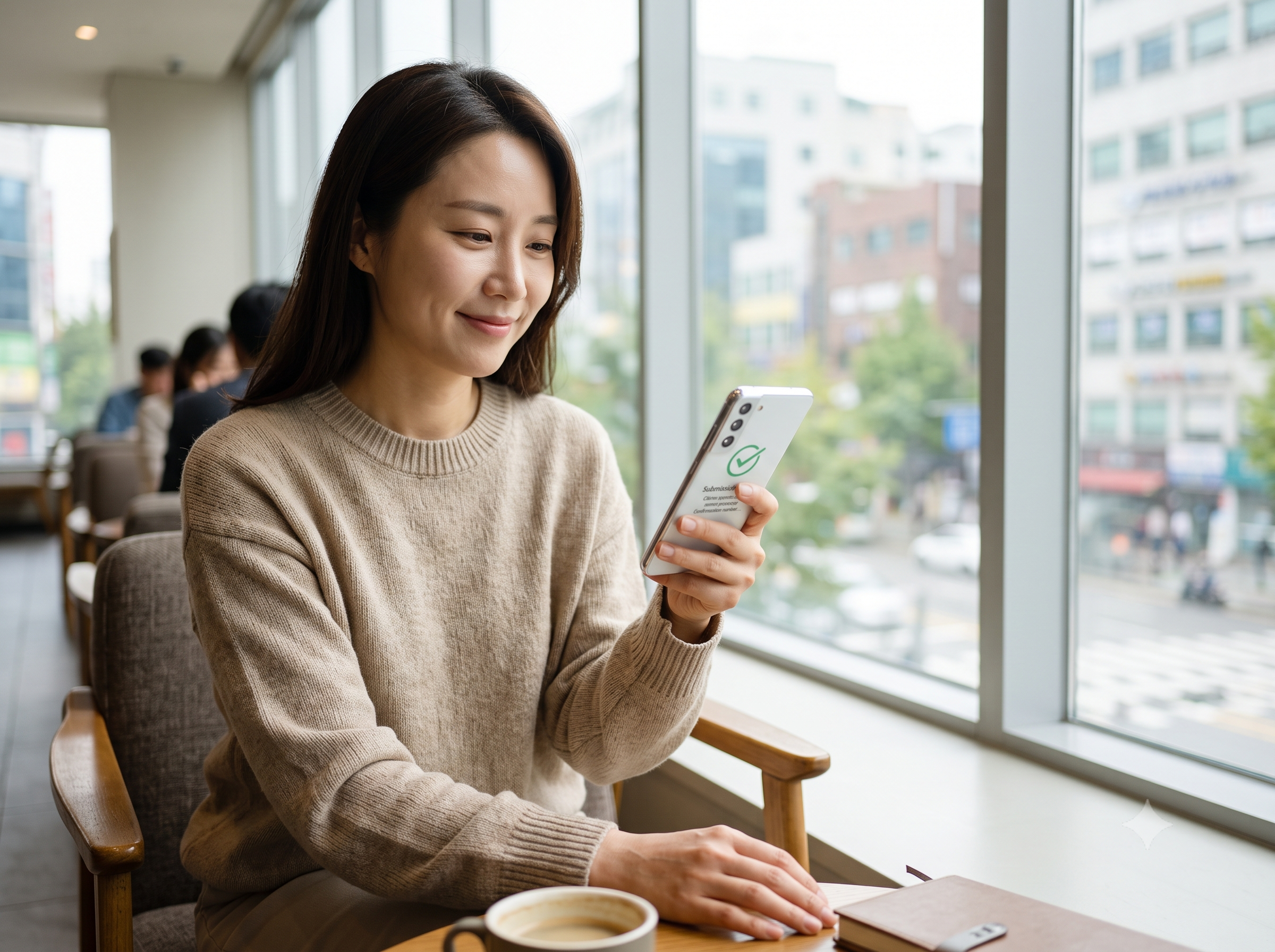 실손24 보험금 청구 전송 완료를 확인하는 모습