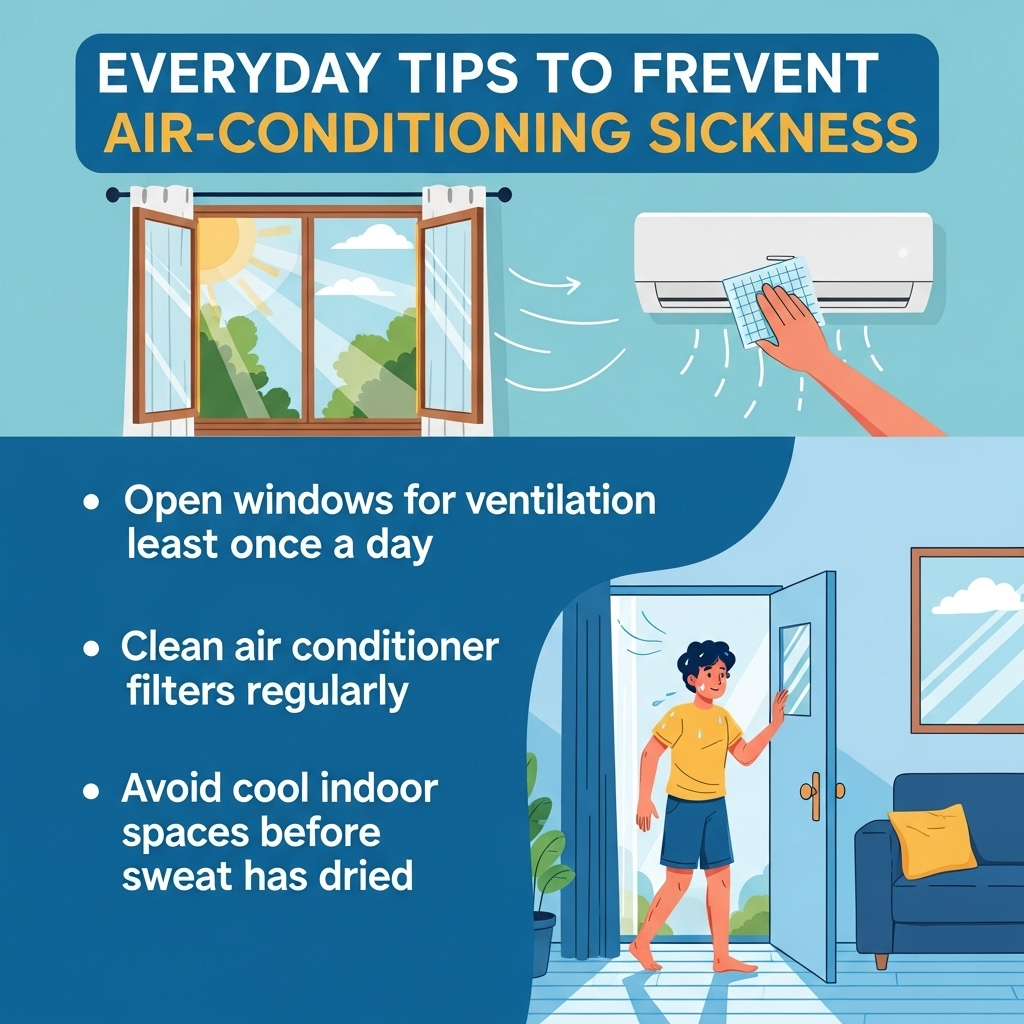 냉방병 예방을 위한 일상 속 실천 팁