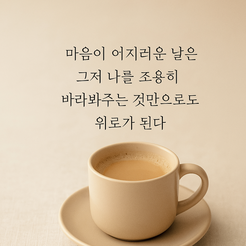 커피잔 힐링 글귀 이미지