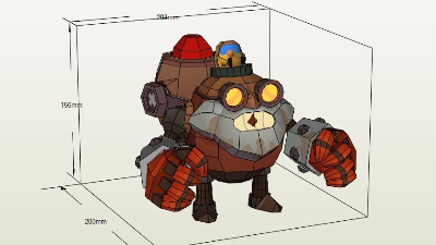 브롤스타즈 로보마이크 종이모형 3D