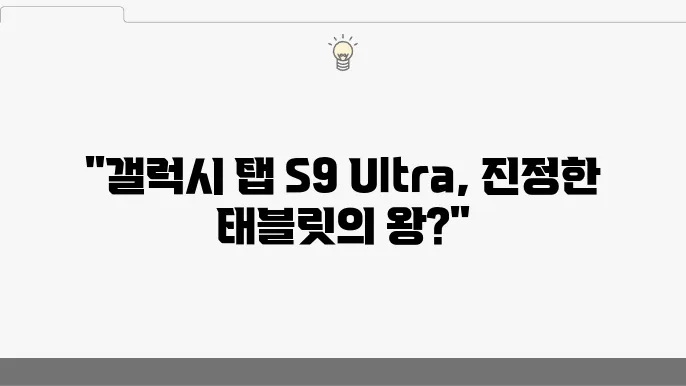 갤럭시 탭 S9 Ultra 리뷰: 태블릿의 끝판왕?