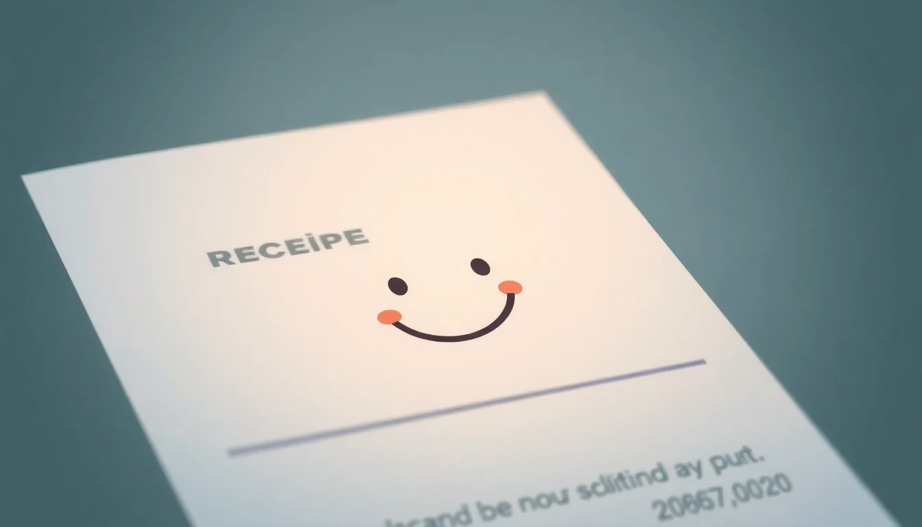 받침대가 있는 청구서에 스마일 얼굴이 그려져 있다.