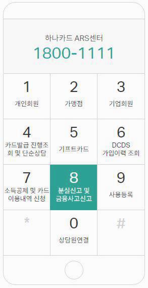 하나카드 분실신고