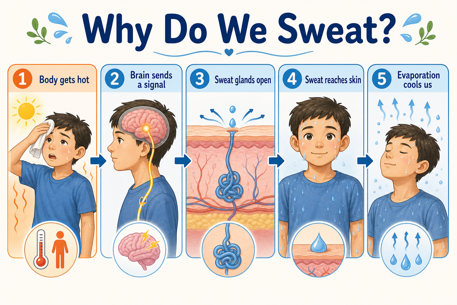 Infographic explaining why people sweat