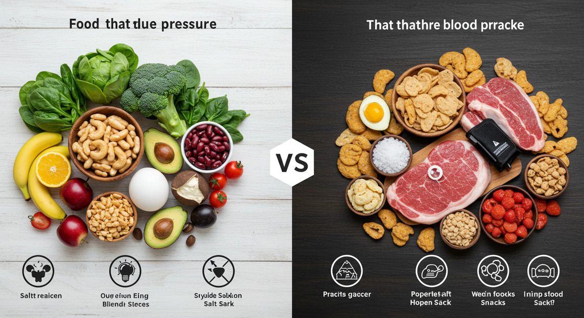 혈압 낮추는 음식 올려주는 음식 이미지