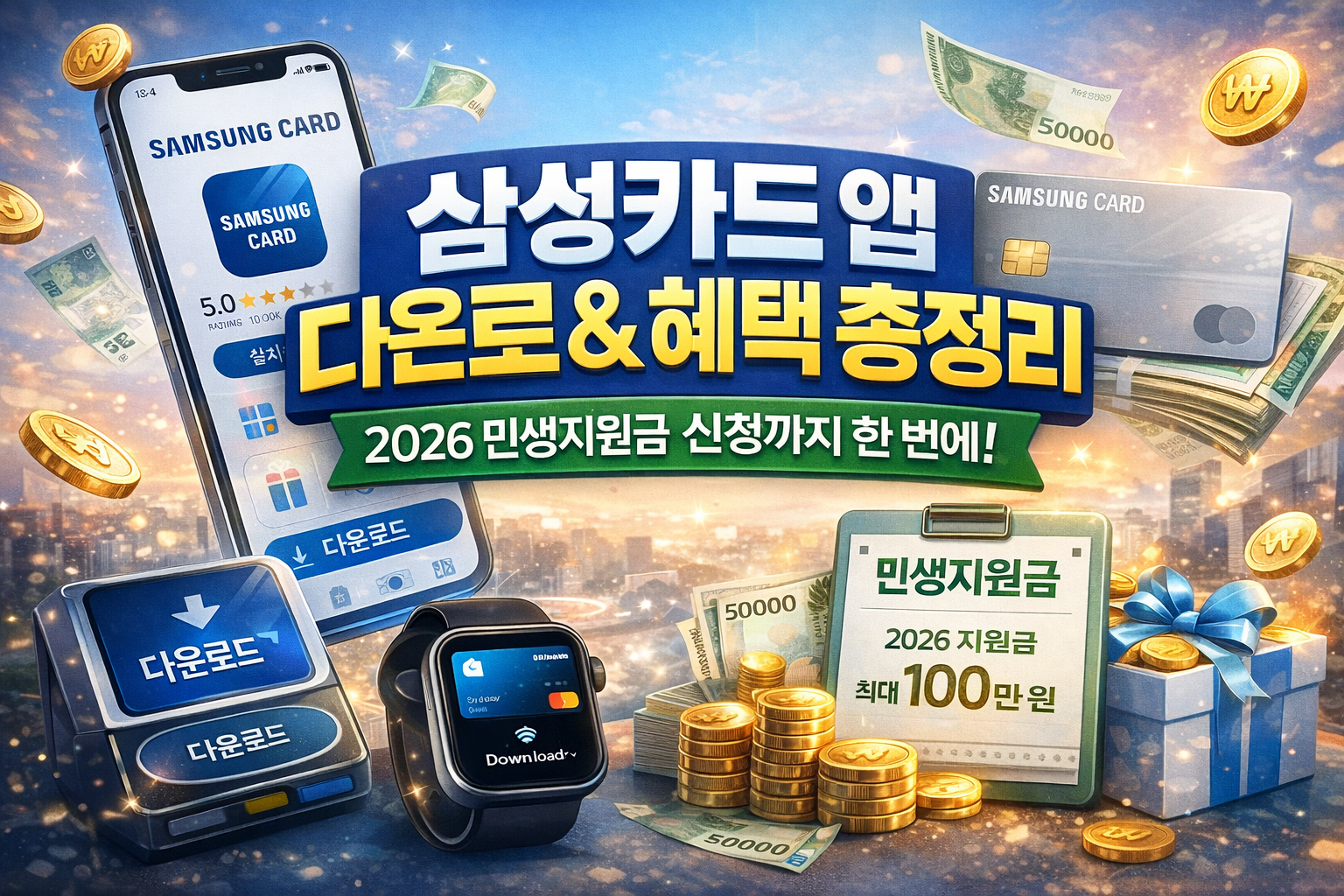 삼성카드 앱 다운로드 & 혜택 총정리 민생지원금 신청까지 한 번에