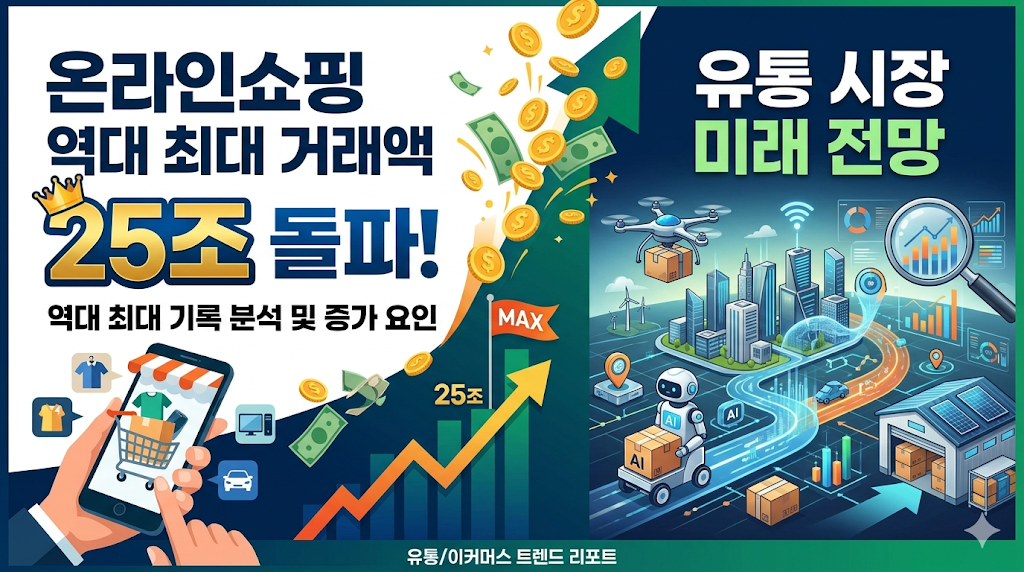 온라인쇼핑 역대 최대 거래액 25조 돌파, 역대 최대 기록 분석 및 유통 시장 미래 전망